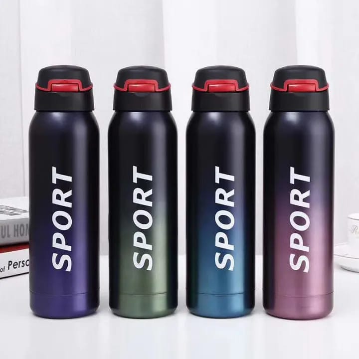 Stainless Steel Double Wall Vacuum Flask 500ml with Straw