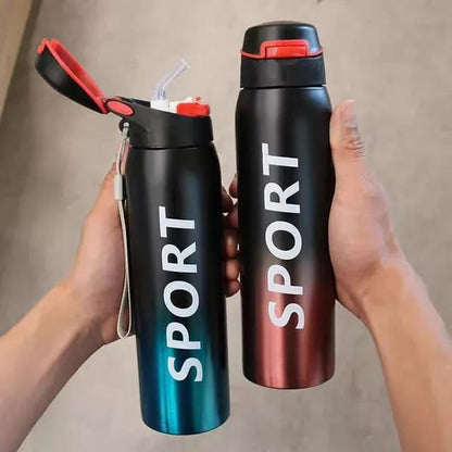 Stainless Steel Double Wall Vacuum Flask 500ml with Straw