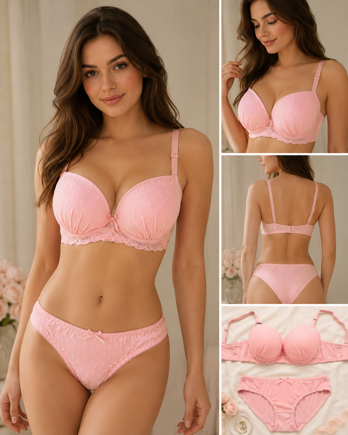 Women's Cute Polka Dot Bra and Panty Set