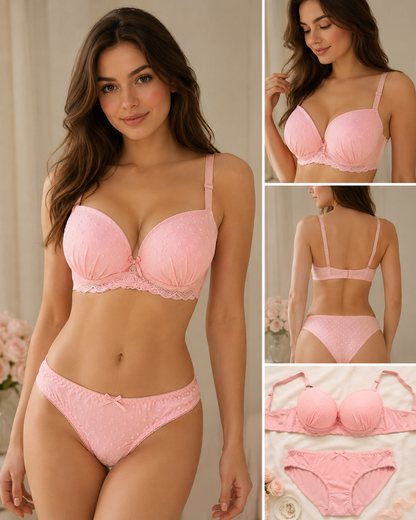 Women's Cute Polka Dot Bra and Panty Set