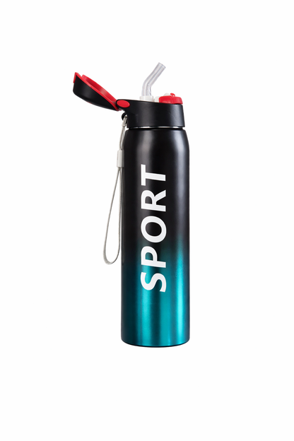 Stainless Steel Double Wall Vacuum Flask 500ml with Straw