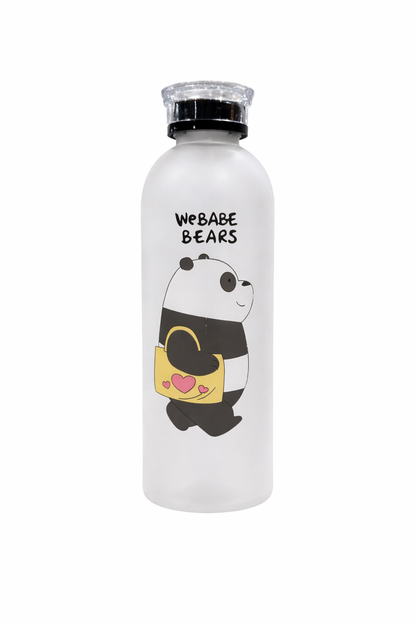 We Bare Bears Panda Water Bottle 1000ml – Cute Cartoon Straw Bottle